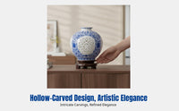 Ceramic Vase, Hollow Openwork Porcelain, Modern Timeless Desktop Decor, Artisanal Art for Living Room