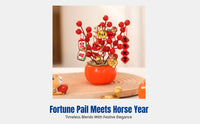 New Year Persimmon Decor, Horse Year Fortune Container, Festive Table