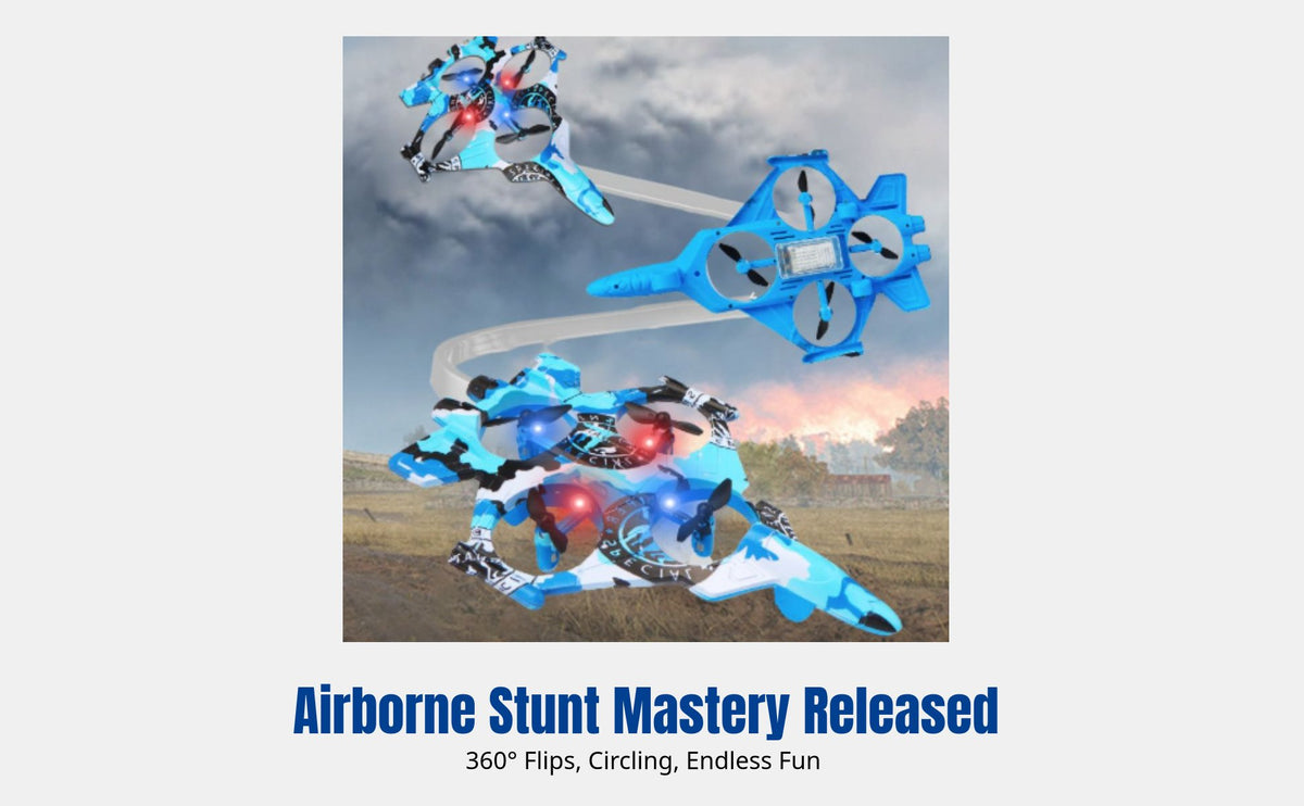 Remote Control Fighter Jet Drone, 4-Axis Aircraft, LED Lights, Kids Toy