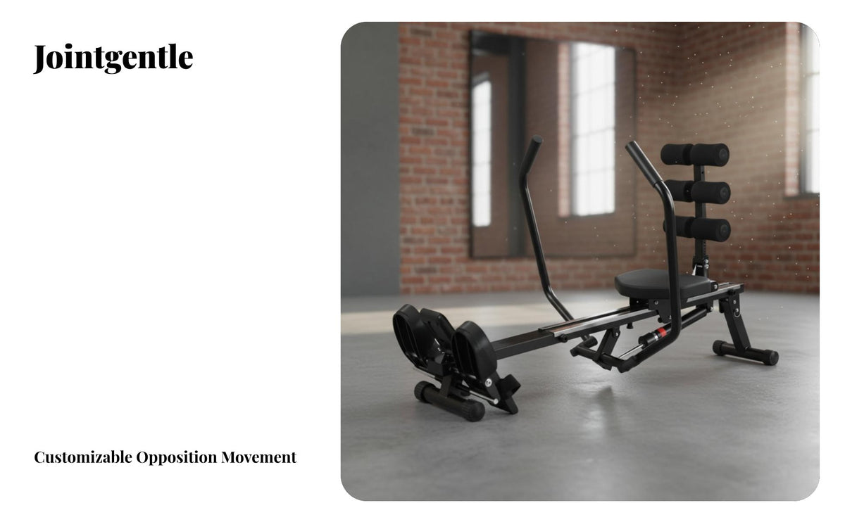 Foldable Rowing Machine, Dual Oar, 12-Level Hydraulic & Wind Resistance, Home Gym, Full Body Workout
