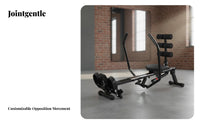 Foldable Rowing Machine, Dual Oar, 12-Level Hydraulic & Wind Resistance, Home Gym, Full Body Workout
