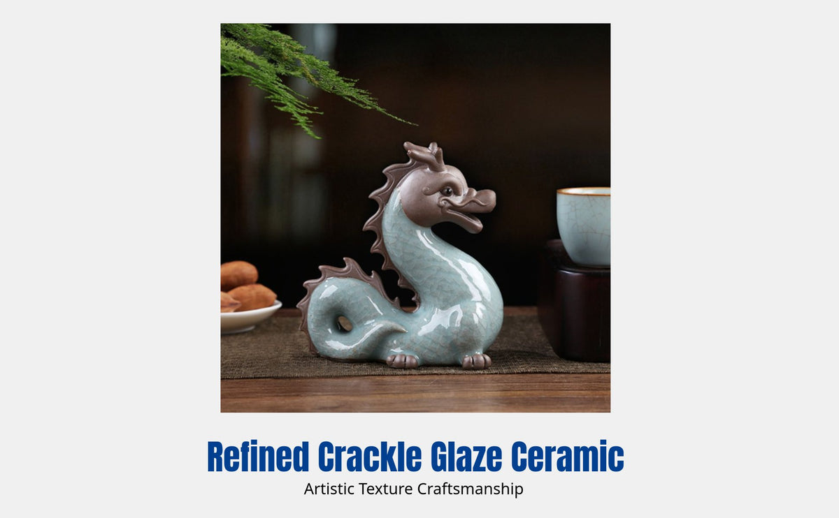 Yixing Zisha Tea Pet, Zodiac Dragon Figurine, Ceramic Lucky Symbol, Creative Tea Table Decor