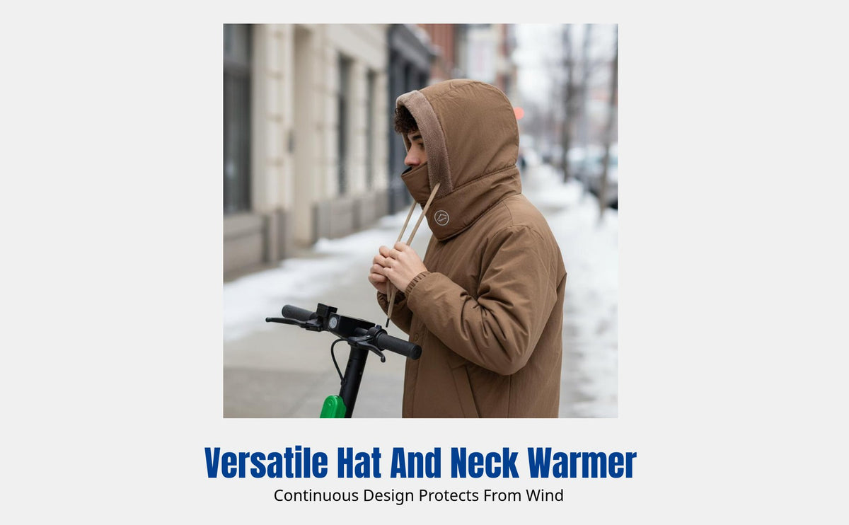 Winter Thickened Balaclava, Helmet Liner Hat, Integrated Scarf, Warm Cycling Ski Ushanka for Men Women
