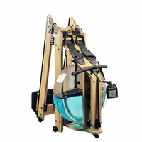 Rubber Wood Foldable Rowing Machine, Water Resistance, Home Gym, Ergonomic, Space-Saving Design