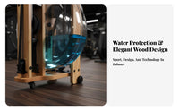 Rubber Wood Foldable Rowing Machine, Water Resistance, Home Gym, Ergonomic, Space-Saving Design