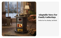 Indoor Wood Gasification Stove, Thickened Octagonal Heater, Multi-Functional for Rural Use