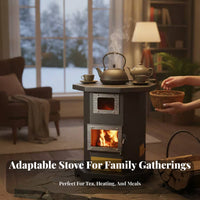 Indoor Wood Gasification Stove, Thickened Octagonal Heater, Multi-Functional for Rural Use