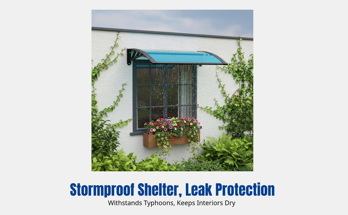 Steel Awning, Outdoor Rain Shelter, Waterproof Cover, Easy Installation for Entryways, Doorways, Balconies