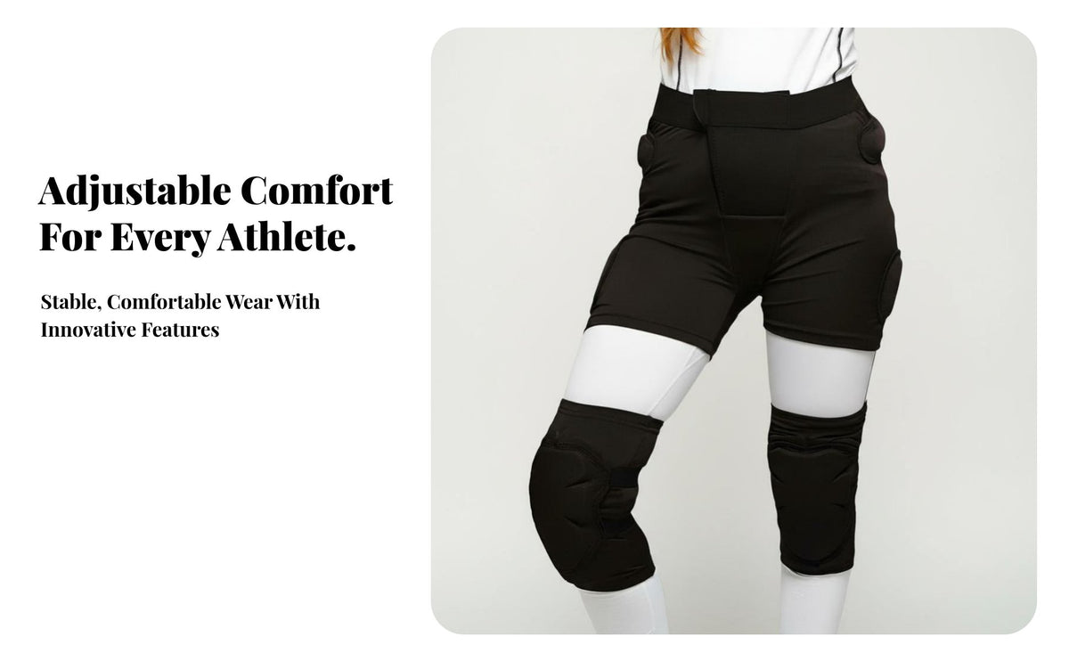 Ski Protective Pants, pelvic Pad & Knee Pad, Unisex, Soft Gear for winterboarding, Skating, wheeledblading