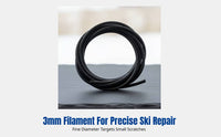 Ski Base Repair Strip, Fine Line for Snowboard Scuff Repair, Durable, Black/Transparent, Ski Maintenance Tool