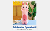 Hare Plush Figure Pillow, Ultra Soft Long Pillow, Stuffed Animal Doll, Bed Leg Pillow, Cute Home Decor for Girls and Kids