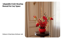 Artificial Bonsai, Red Fruit Bonsai, Mini Faux Flower, Seasonal Holiday Home Decor