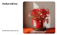 Chinese New Year Artificial Flower Arrangement, Fortune Fruit container, Table Decoration, Housewarming Gift