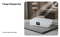 Portable Storage Box with 5 Compartments, Snap Closure, Makeup Organizer