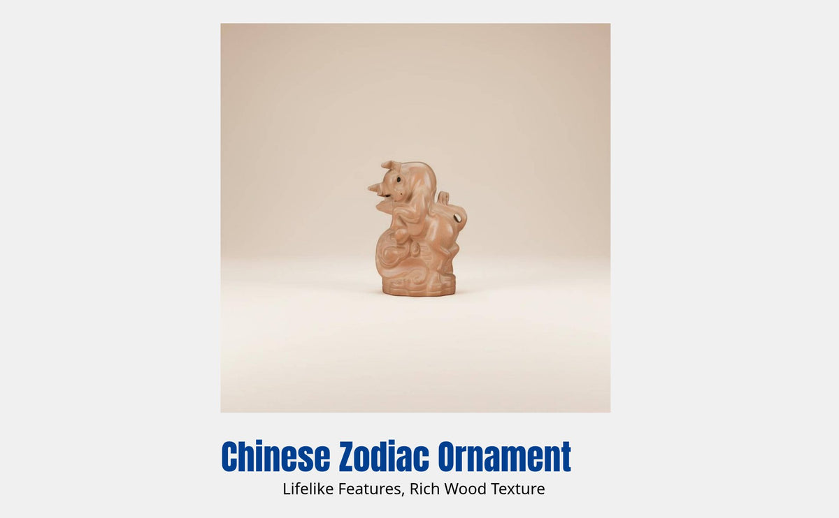 Fruitwood Zodiac Animal Decoration, Chinese Style Handheld Sculpture, Home Decor, Random Design
