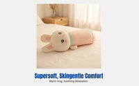 Cute Bunny Long Plush Pillow, Animal Hug Pillow, Soft Stuffed Toy, Ice Silk Fabric, Gift for Students, Sleeping Buddy