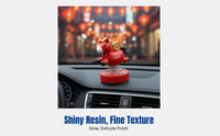 Horse Zodiac Resin Figurine, Good Fortune Card, Cute Desktop Figurine, New Year Lucky Gift, Car Dashboard Decoration