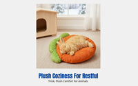 Pet Rabbit Bed Mat, Carrot-Shaped Blanket, Indoor Warm Sleeping Pad for Dwarf Rabbits, Anti-Cold Mat