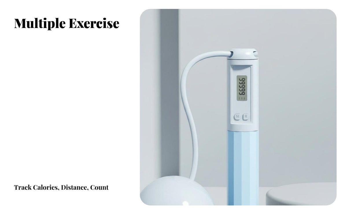 Adjustable Steel Wire Jump Rope, Cordless, Smart Counter, Sports Equipment