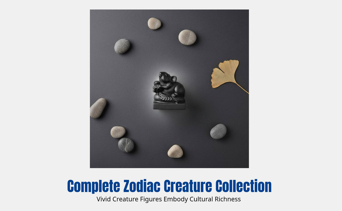 Natural Volcanic Glass Zodiac Decor, Polished Creature Figurine, Chinese Zodiac, Office Decoration, Random Design