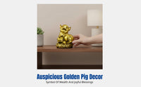 Brass Pig Figurine, Zodiac Animal Decor, Lucky Pig Sculpture, Living Room Ornament