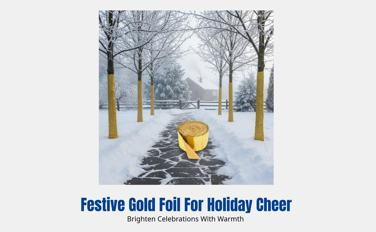 Gold Non-Woven Tree Wrap, Cold Protection Cloth, Insulation for Garden Decor