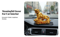 Tiger Car Interior Ornament, Summit Tiger Zodiac Resin Dashboard Decoration, Majestic Car Accent for Men, Wealth Meaning