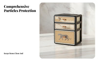 Vintage Makeup Storage Box, Drawer Organizer, Multitier, Dustproof, for Vanity Table, Bedroom, Living Room