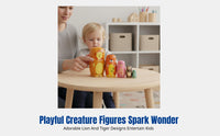 Wooden Cartoon Tiger Matryoshka Doll, Nesting Toy for Kids