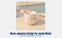 Kids Ceramic Rice Bowl, Strawberry Rabbit Cartoon, Cute Tableware, Family Dinnerware