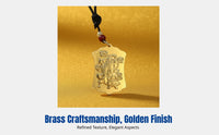 Sand Gold Brass trinket, Zhao Gongming Wealth God Keychain, Feng Shui Hanging Decoration, Chinese Design, Gift Box