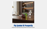 Yellow Crystal Pig, Lucky Zodiac Animal, Colorful Desktop Decor, Home Office Desk Decoration
