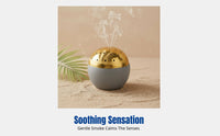 Handheld Cement Incense Burner, Modern Spherical Rock Design, Aromatherapy Holder for Festivals