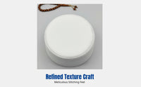 Men's Cream Prayer Cap, Flat Top, Funeral, Religious Event, Lightweight, Breathable, Simple, Foldable, With or Without Script