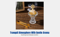 Crystal Glass Incense Burner, Middle Eastern Floral Decor, Luxury Holder, Modern Indoor Craft Decoration