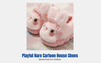 Plush Bunny Kids House Shoes, Enclosed Heel, Winter Indoor Slippers, Girls, Soft and Warm, New