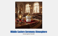 Twin-Handle Gold Incense Burner, Resin Holder, Middle Eastern Event Home Decor, Handheld Accent