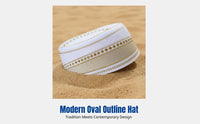 Men's Prayer Cap, Computer Embroidered, Oval Malay Cap, Stylish Turban Hat, Relaxed Flat Top