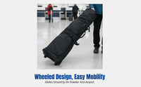 Wheeled Ski Bag, Universal for Single & Double Boards, Multi-Compartment, Trendy Graffiti Pattern