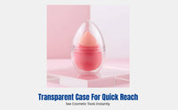 Portable Makeup Sponge Storage Box, Transparent Travel Holder, Eggshell Design, Dustproof Lid