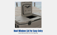 Cooler Box, Large Capacity, Rolling Ice Chest for Outdoor Camping, Food Storage, Car Use, Commercial, Brown