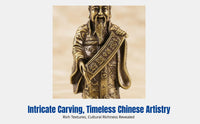Brass Fortune God Statue, Solid Brass Buddha, Desktop Decor, Chinese Art Sculpture