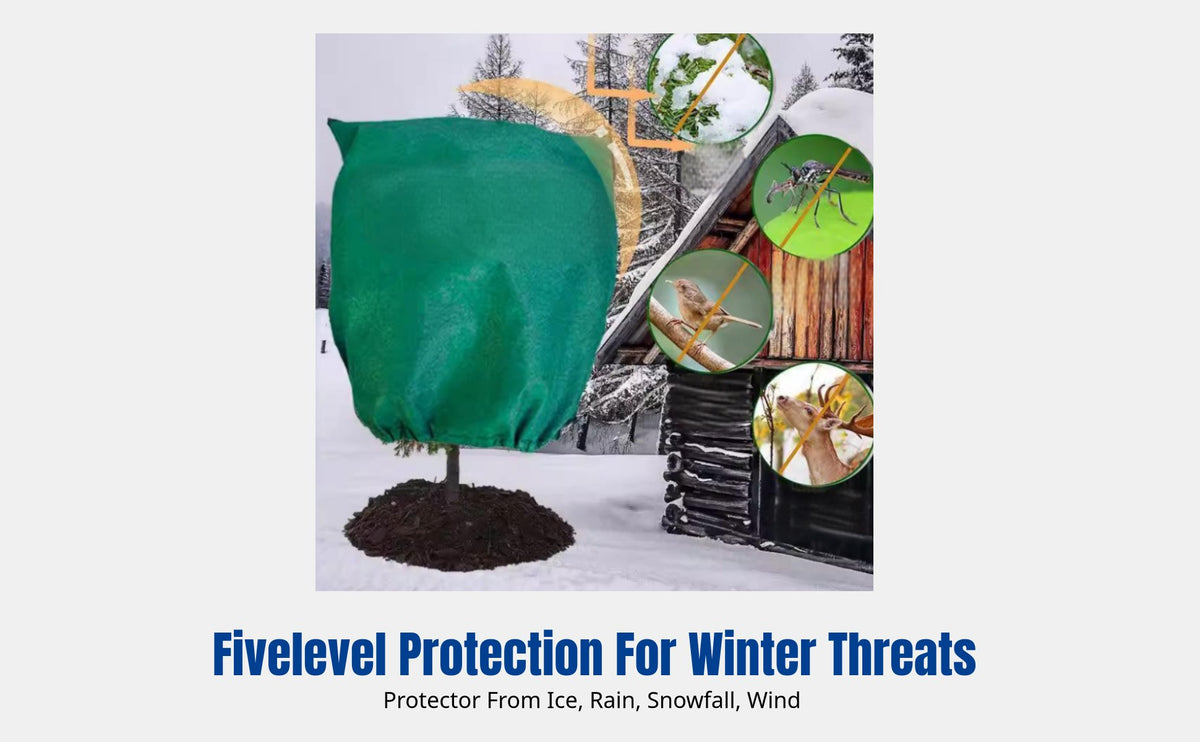 Winter Garden Ice Cover, Thick Non-Woven Freeze Guard, Tree Insulation Cloth, Cold Weather Protection