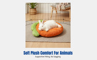 Carrot-Shaped Pet Sleeping Mat, Winter Warm Small Pet Bed, Plush Pad for Hamster, Guinea Pig, All Seasons