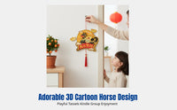3D Horse Zodiac Hanging Decoration, Creative Tassel String, Holiday Decor, Cute New Year Gift for Kids