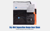 Ski Equipment Bag, Wheeled, Dry Wet Separation, Large Capacity, Multi-Compartment, Waterproof Material