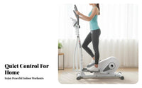 Elliptical Machine, quiet Magnetic Control, Home Fitness Bike, Indoor Stepper, Multi-Function, alabaster
