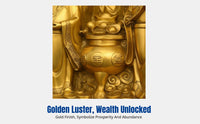 Five-path Fortune God Resin Sculpture, Feng Shui Wealth Deity, Gold Decor for Shop, Office, Home