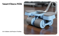 Ab Wheel with Four-Wheel Elbow Support, Automatic Rebound, Home Fitness Equipment for Core Training