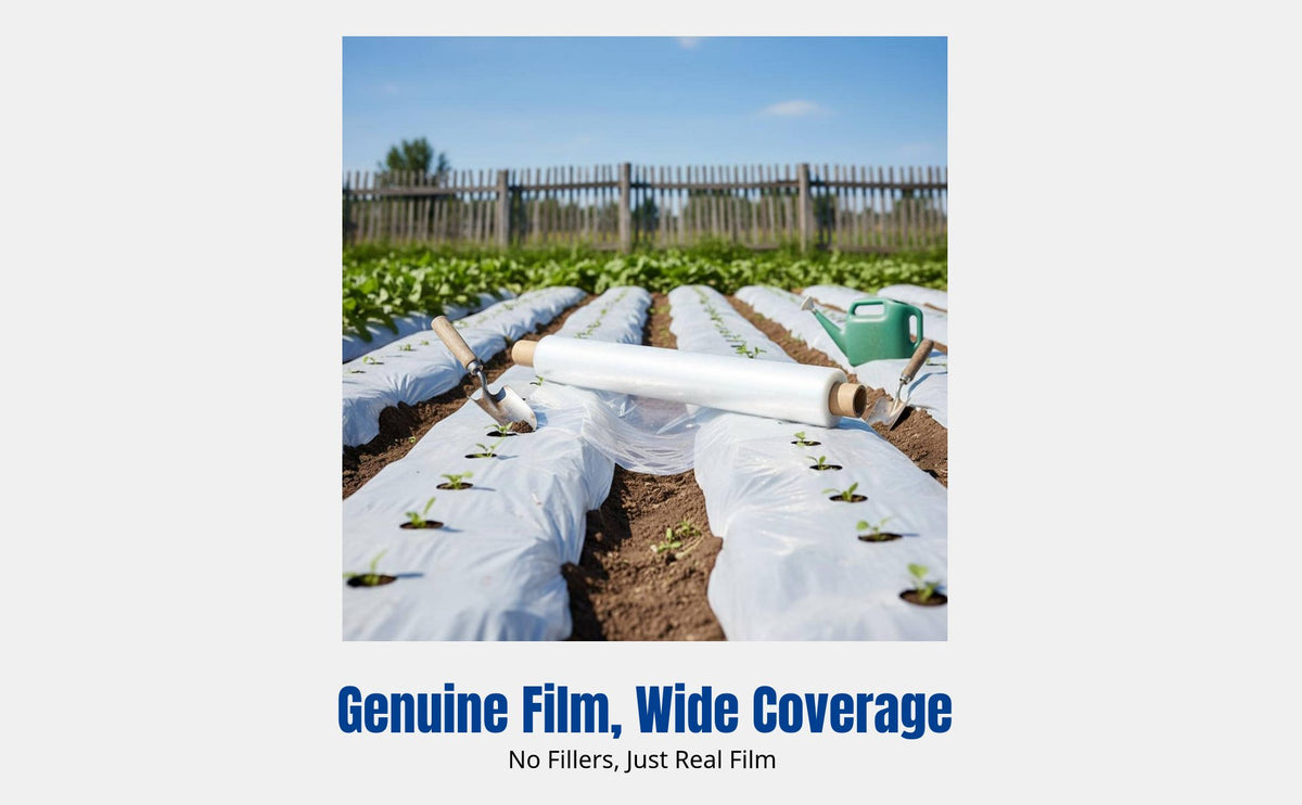 Plastic Mulch Film, Heavy-Duty Agricultural Ground Cover, Weed Barrier, Insulation, Moisture Retention